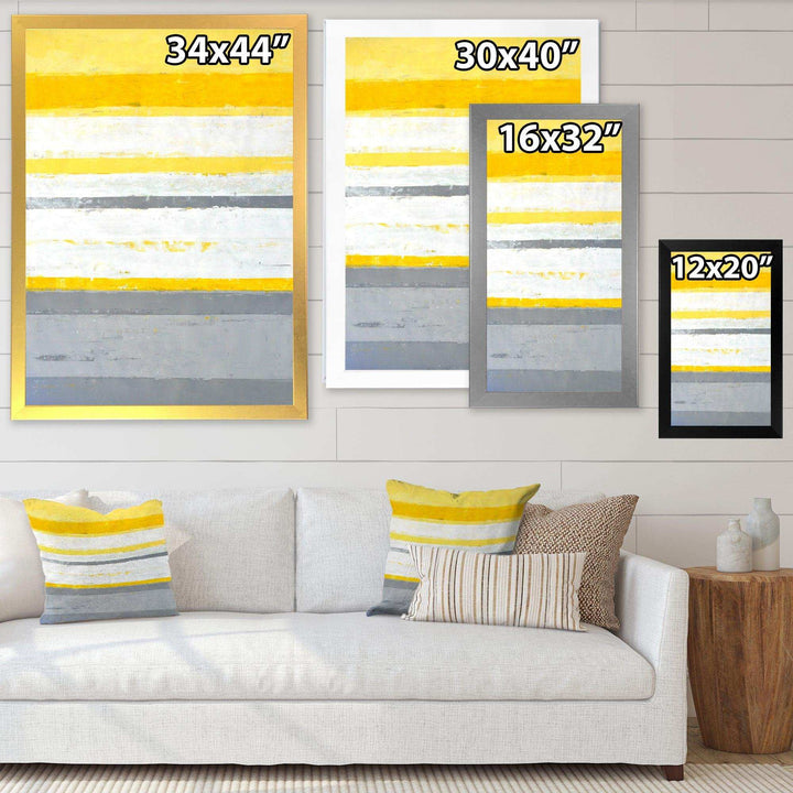 Grey and Yellow Blue Abstract XIII - Modern Living Room Wall Decor