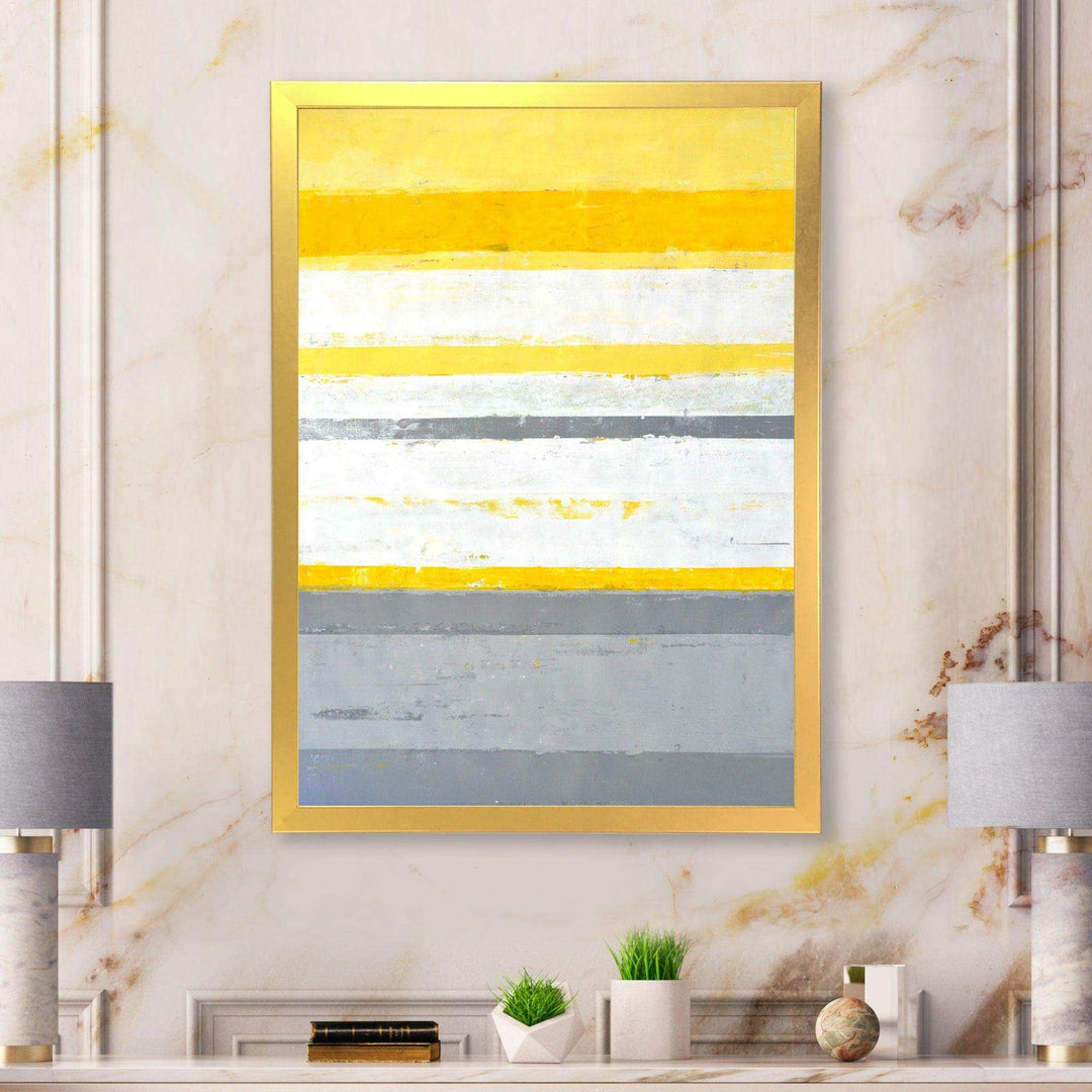 Grey and Yellow Blue Abstract XIII - Modern Living Room Wall Decor