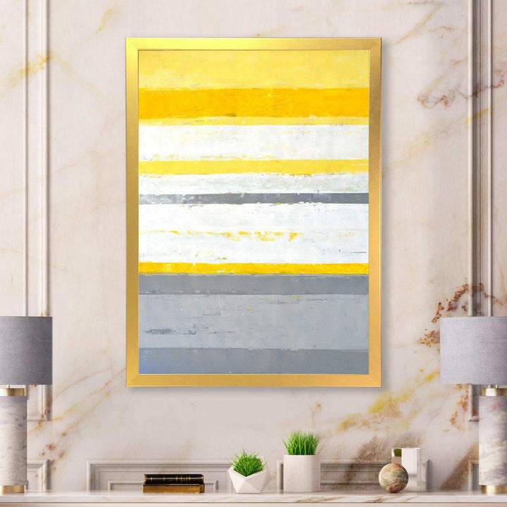 Grey and Yellow Blue Abstract XIII - Modern Living Room Wall Decor