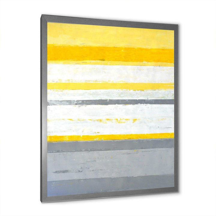 Grey and Yellow Blue Abstract XIII - Modern Living Room Wall Decor