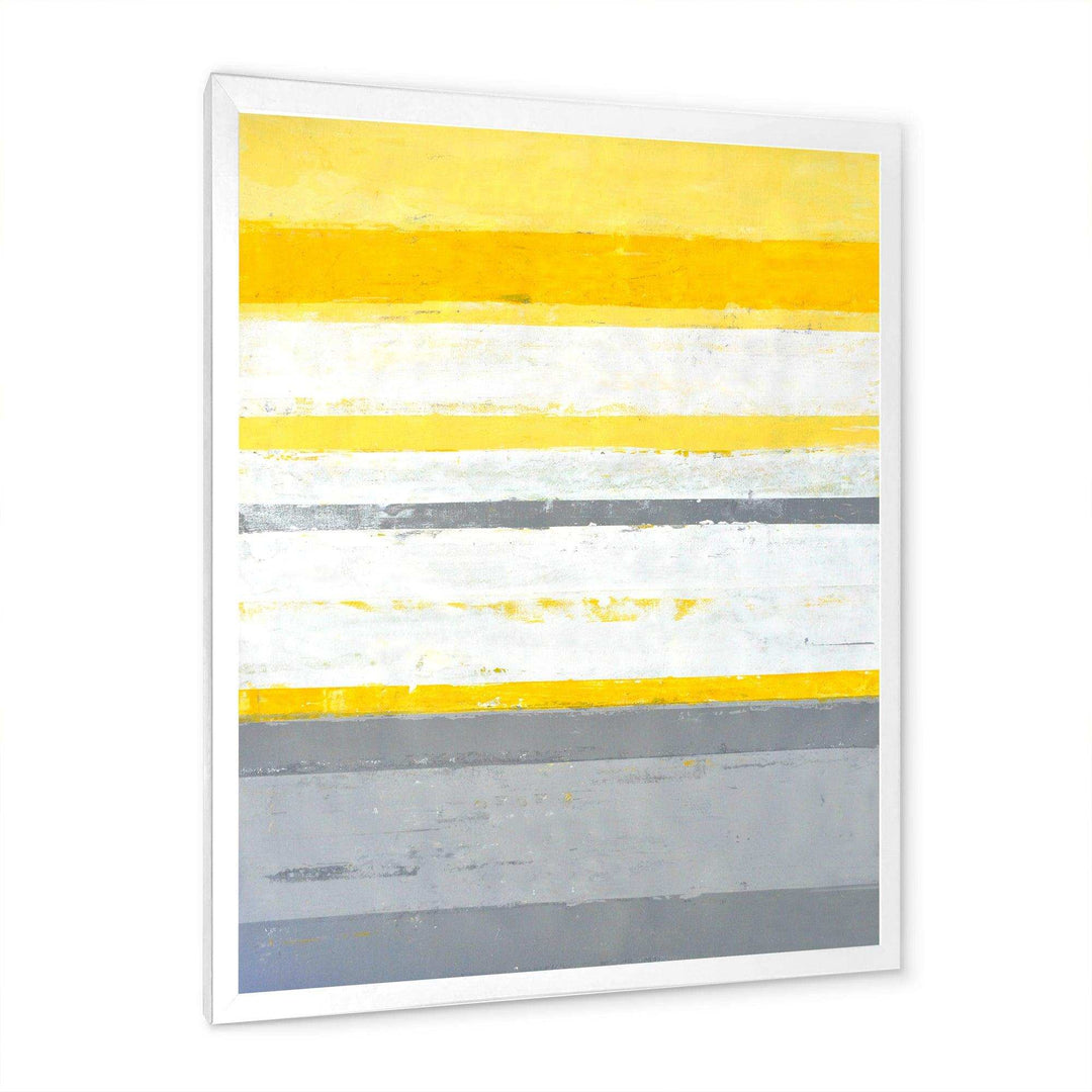 Grey and Yellow Blue Abstract XIII - Modern Living Room Wall Decor