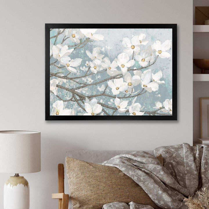 Blue on Grey Blossoms