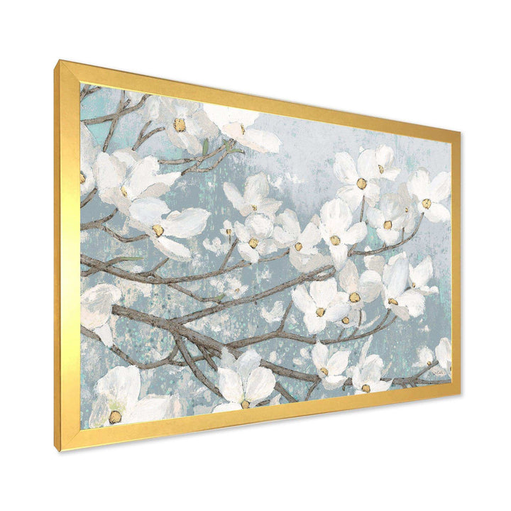 Blue on Grey Blossoms