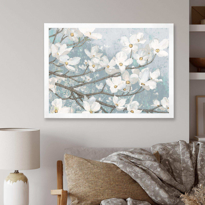 Blue on Grey Blossoms