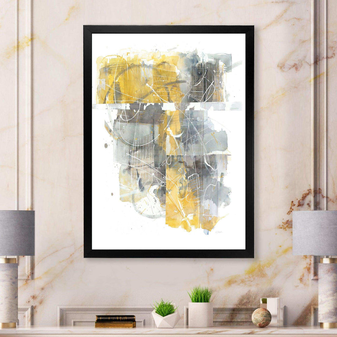Moving In and Out of Traffic II Yellow Grey - Modern Wall Art Prints