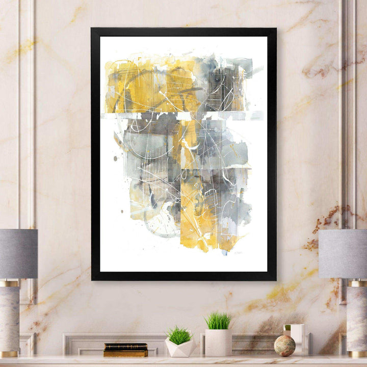 Moving In and Out of Traffic II Yellow Grey - Modern Wall Art Prints