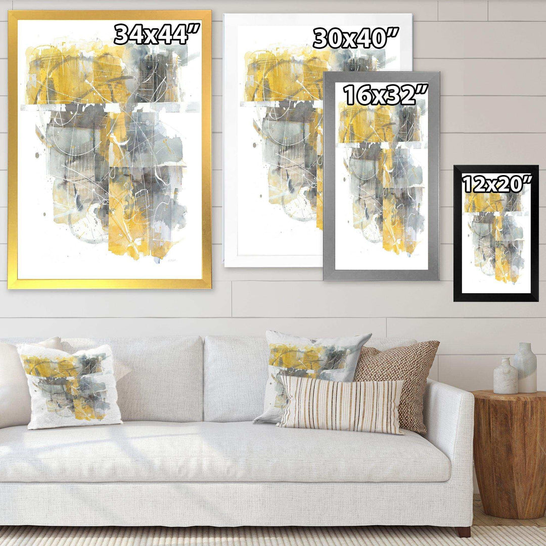 Moving In and Out of Traffic II Yellow Grey - Modern Wall Art Prints