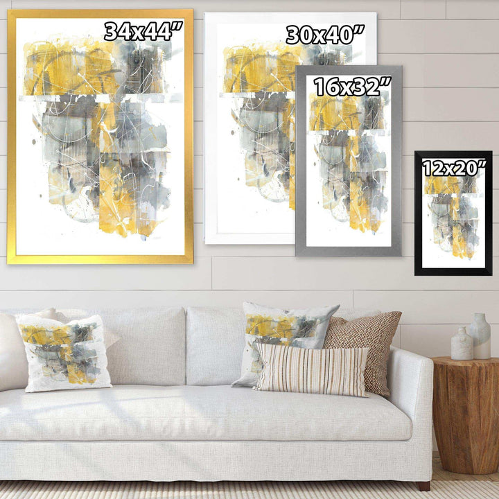 Moving In and Out of Traffic II Yellow Grey - Modern Wall Art Prints