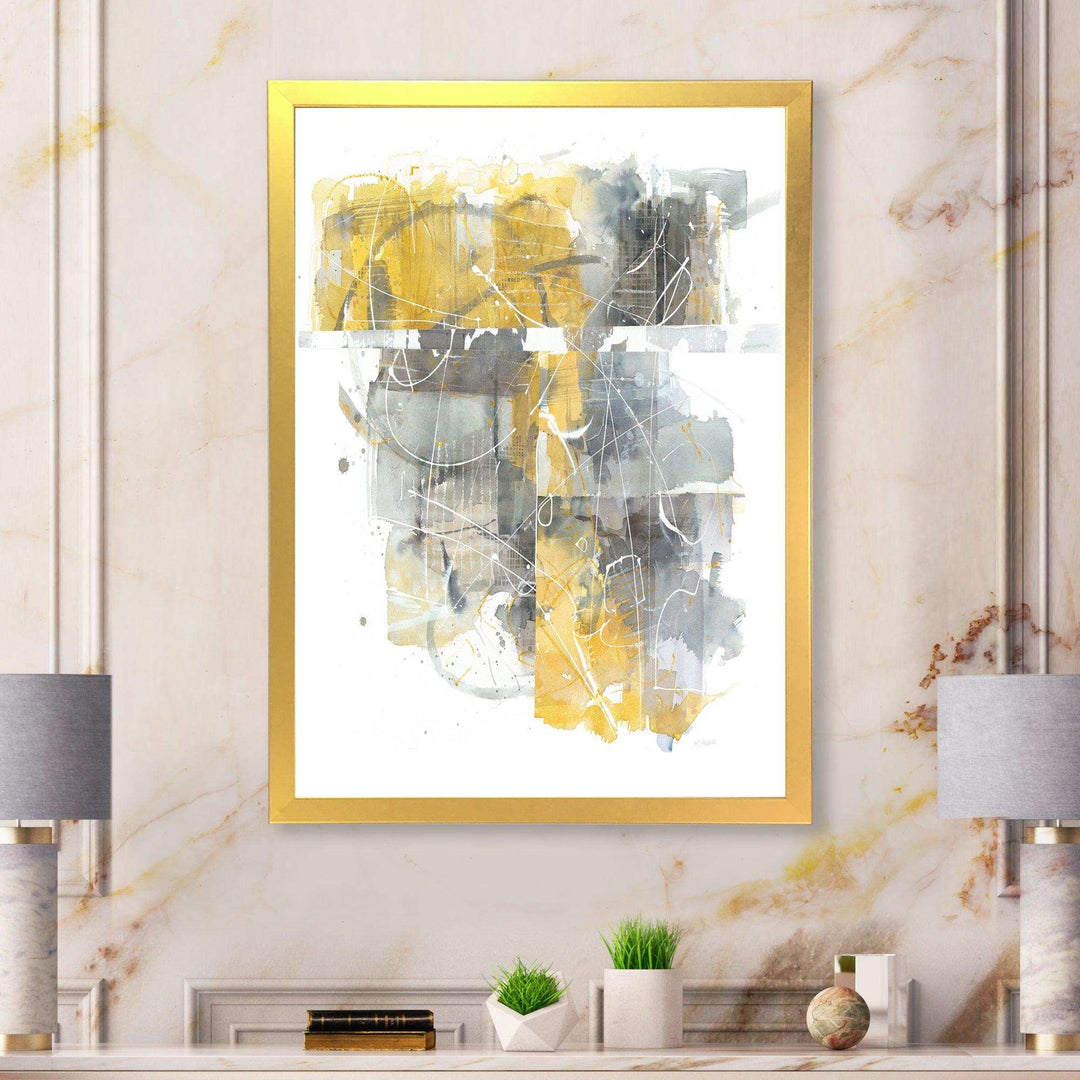 Moving In and Out of Traffic II Yellow Grey - Modern Wall Art Prints