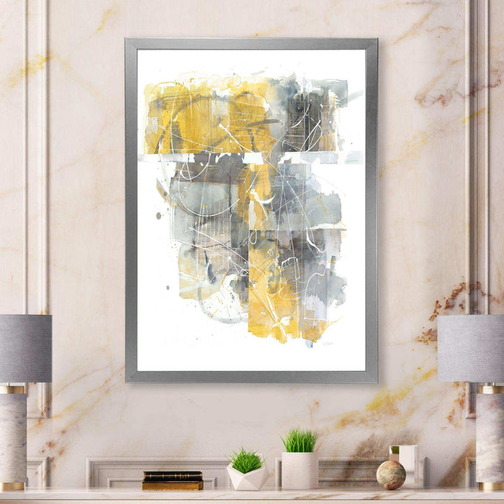 Moving In and Out of Traffic II Yellow Grey - Modern Wall Art Prints