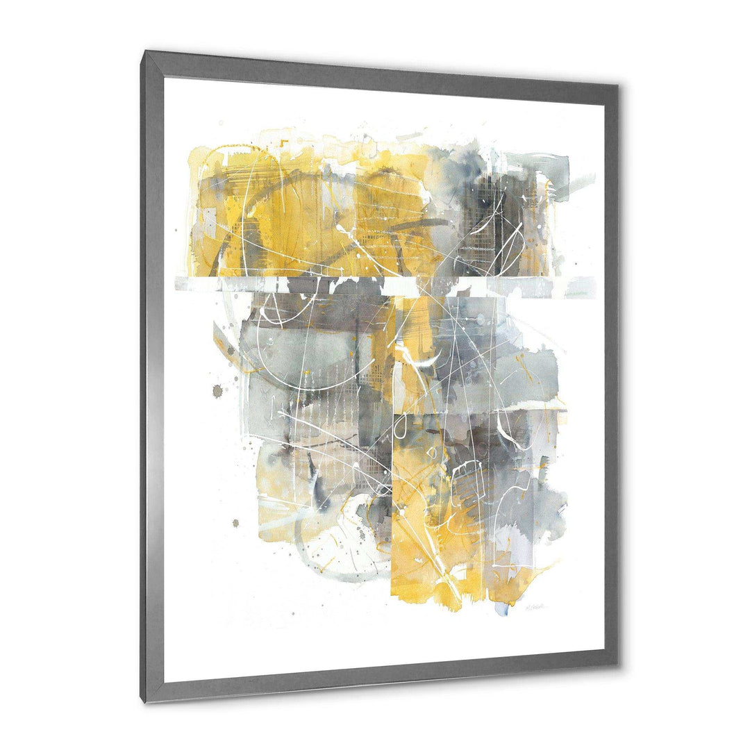 Moving In and Out of Traffic II Yellow Grey - Modern Wall Art Prints