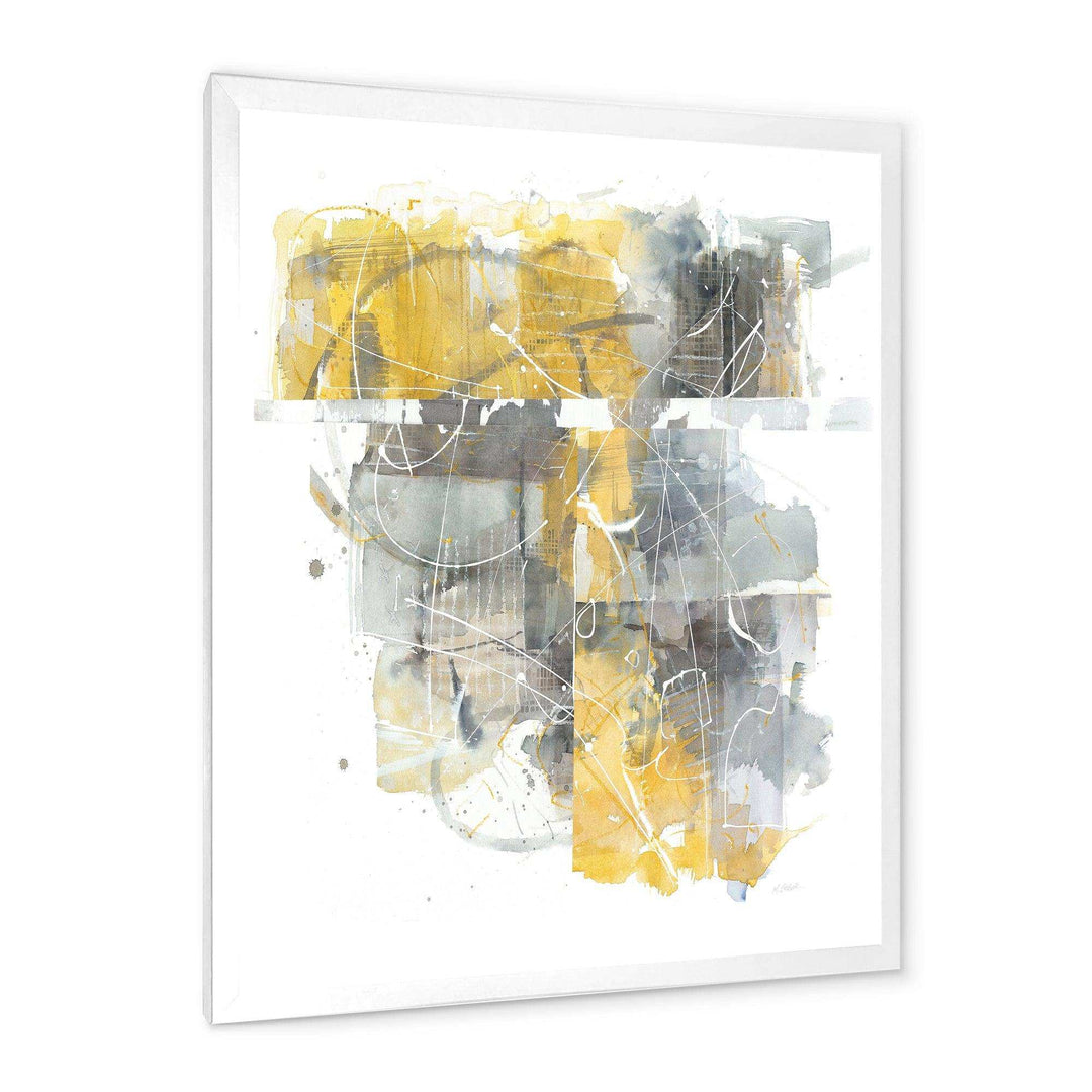 Moving In and Out of Traffic II Yellow Grey - Modern Wall Art Prints