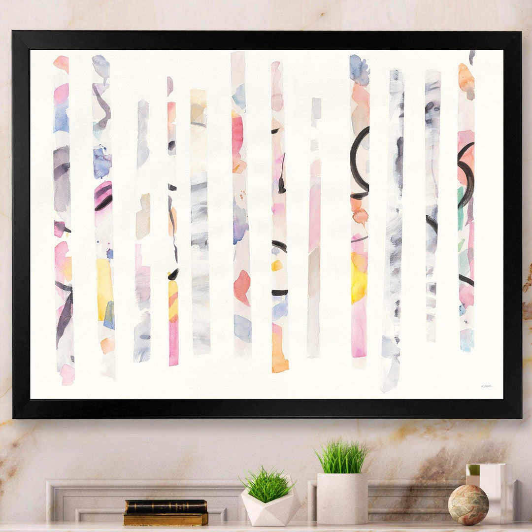 Multi-Color Geometric Bars - Modern Bedroom Wall Art