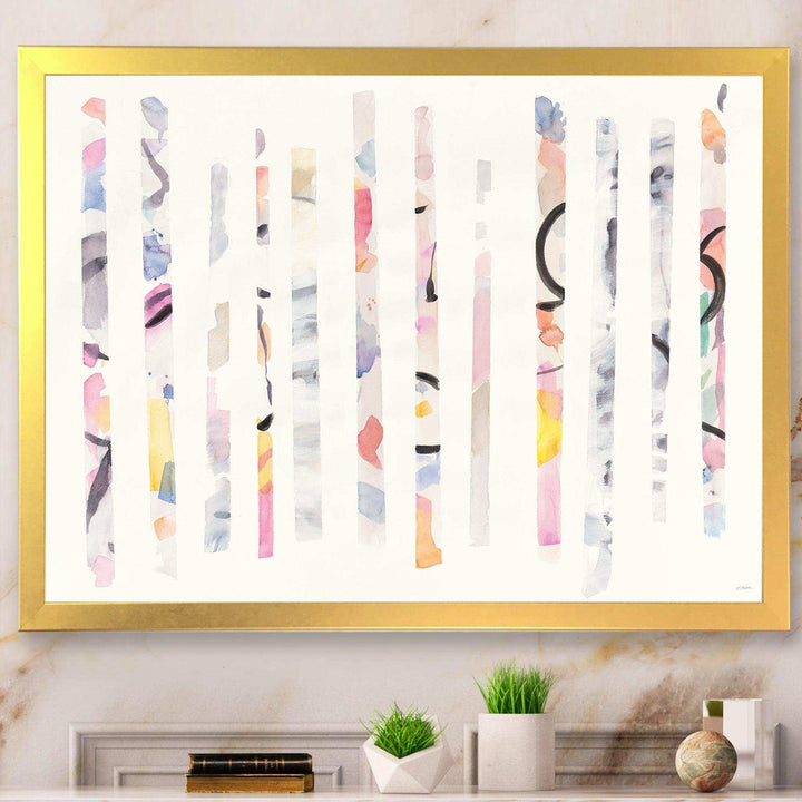 Multi-Color Geometric Bars - Modern Bedroom Wall Art