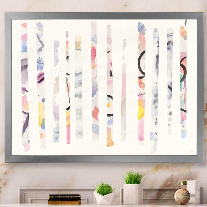 Multi-Color Geometric Bars - Modern Bedroom Wall Art