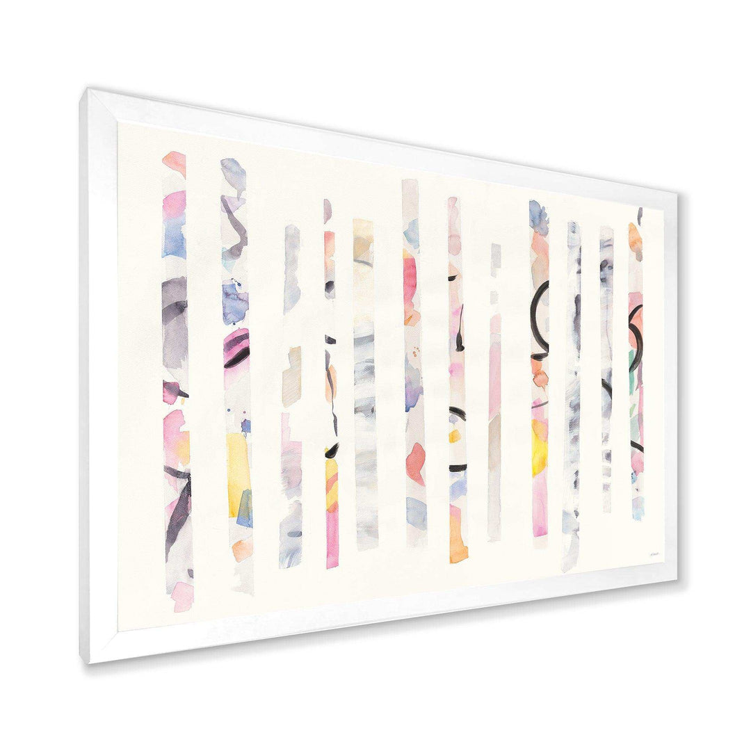 Multi-Color Geometric Bars - Modern Bedroom Wall Art