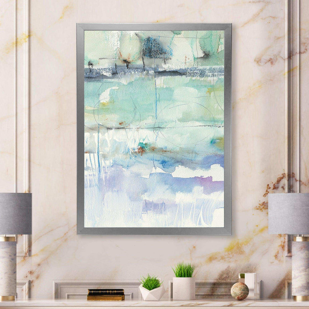 Blue Abstract Panel II - Modern Bedroom Wall Art