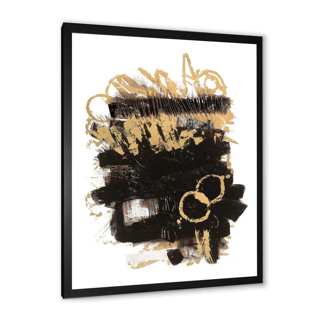 Gold and Black drift II - Modern Living Room Wall Decor