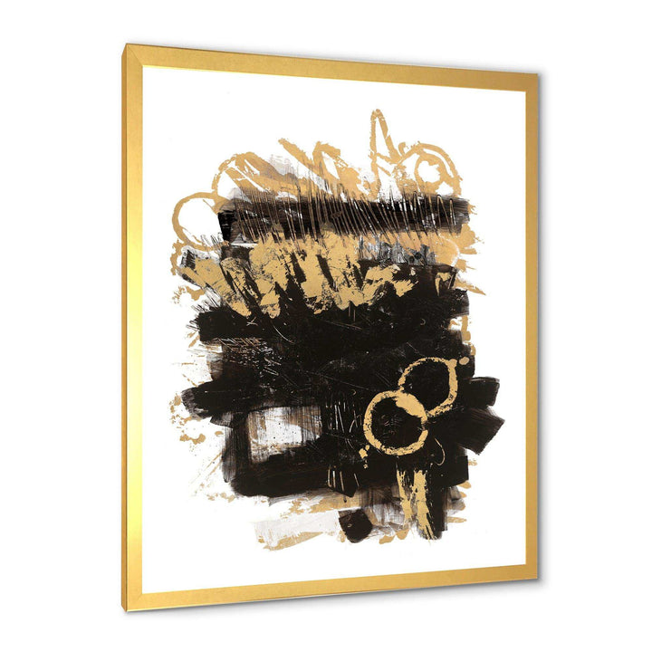 Gold and Black drift II - Modern Living Room Wall Decor
