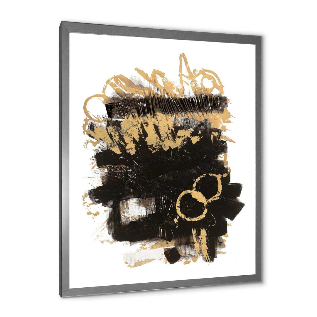 Gold and Black drift II - Modern Living Room Wall Decor