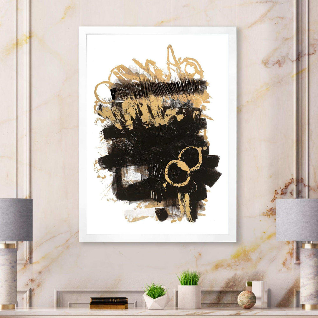 Gold and Black drift II - Modern Living Room Wall Decor