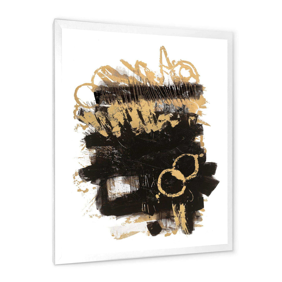 Gold and Black drift II - Modern Living Room Wall Decor