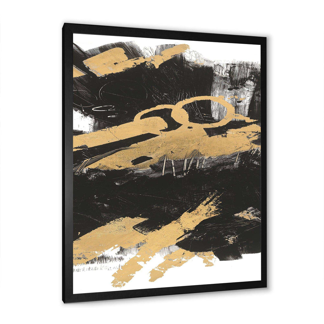 Gold and Black drift IV - Modern Living Room Wall Decor