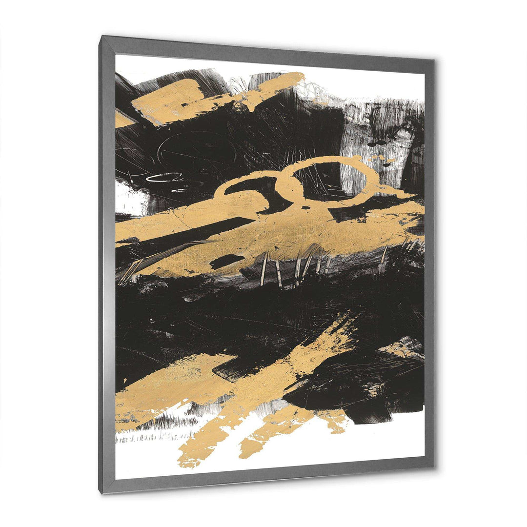 Gold and Black drift IV - Modern Living Room Wall Decor