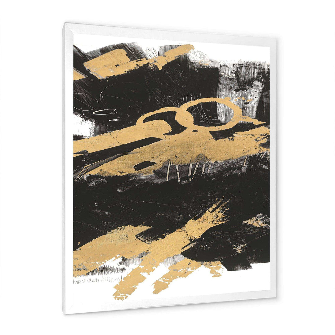 Gold and Black drift IV - Modern Living Room Wall Decor