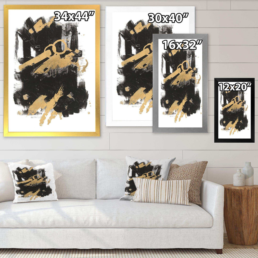 Gold and Black drift I - Modern Canvas Wall Art