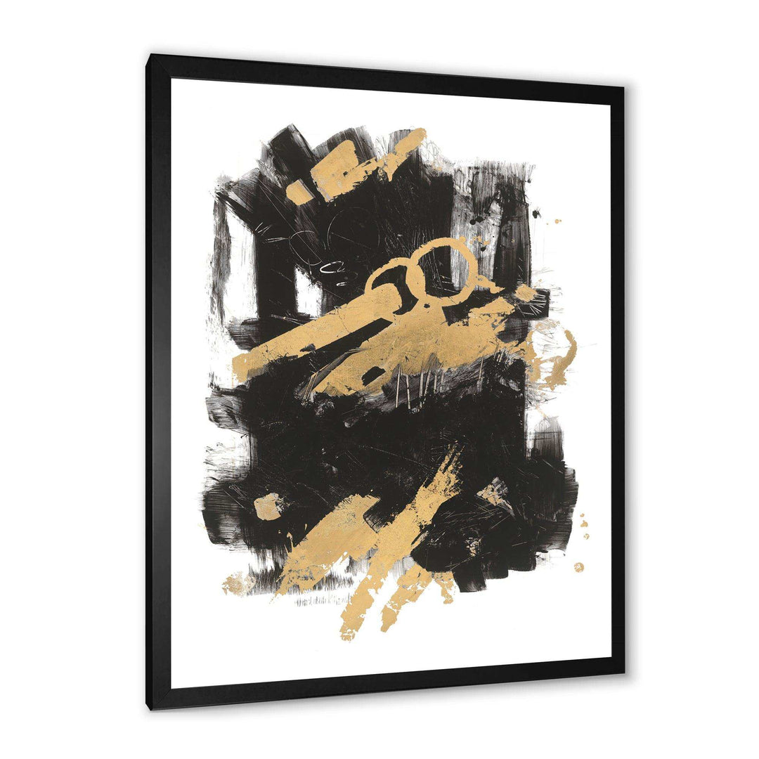 Gold and Black drift I - Modern Canvas Wall Art