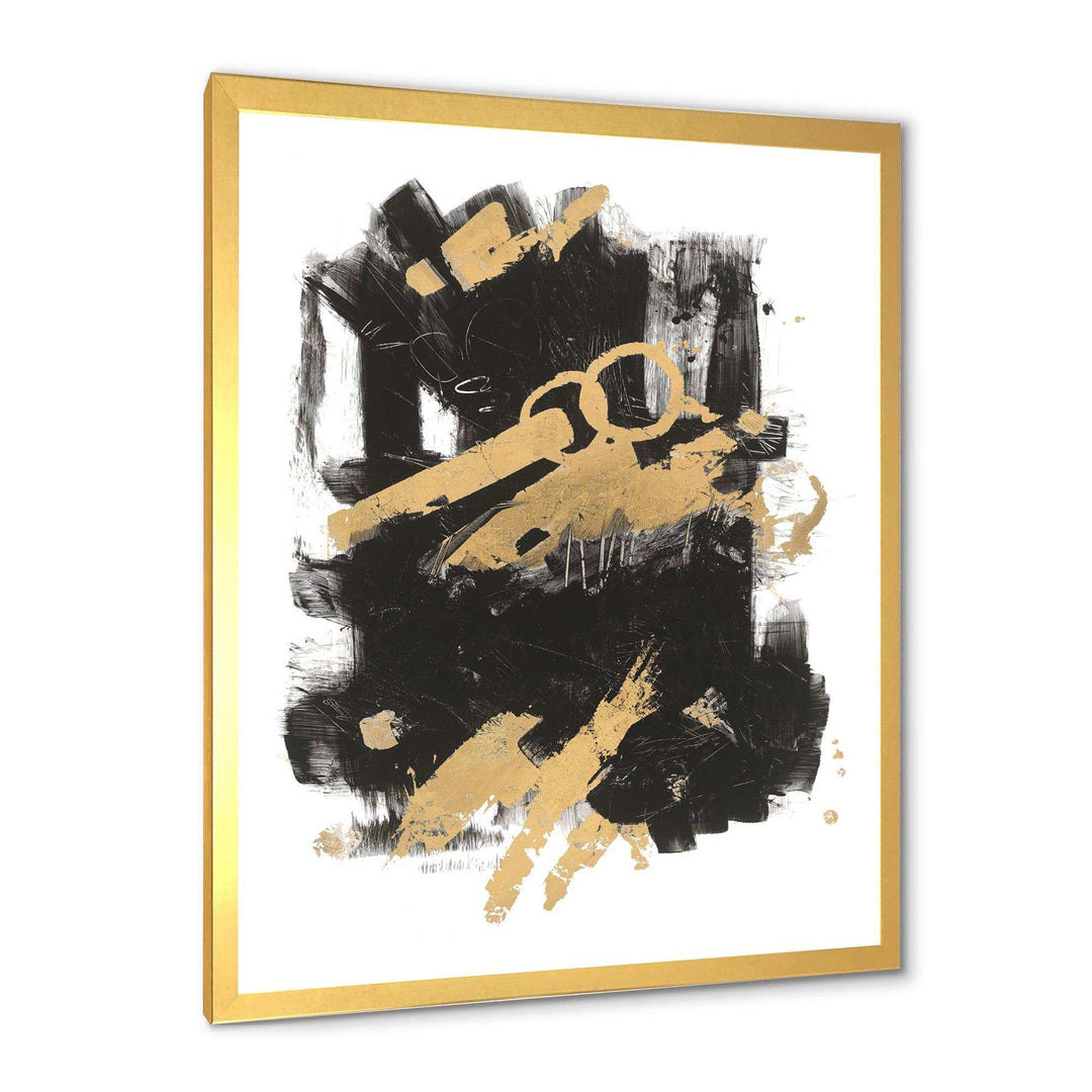 Gold and Black drift I - Modern Canvas Wall Art