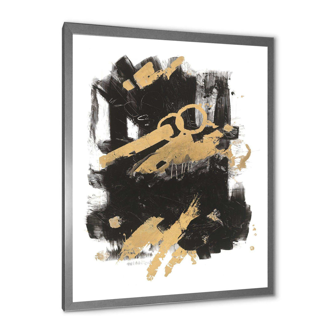 Gold and Black drift I - Modern Canvas Wall Art