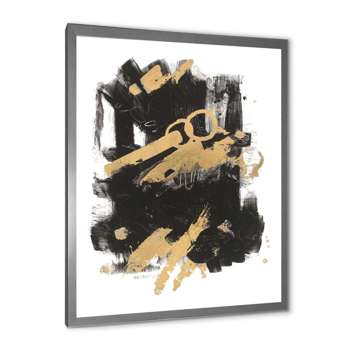 Gold and Black drift I - Modern Canvas Wall Art