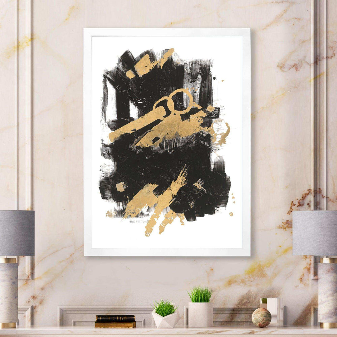 Gold and Black drift I - Modern Canvas Wall Art