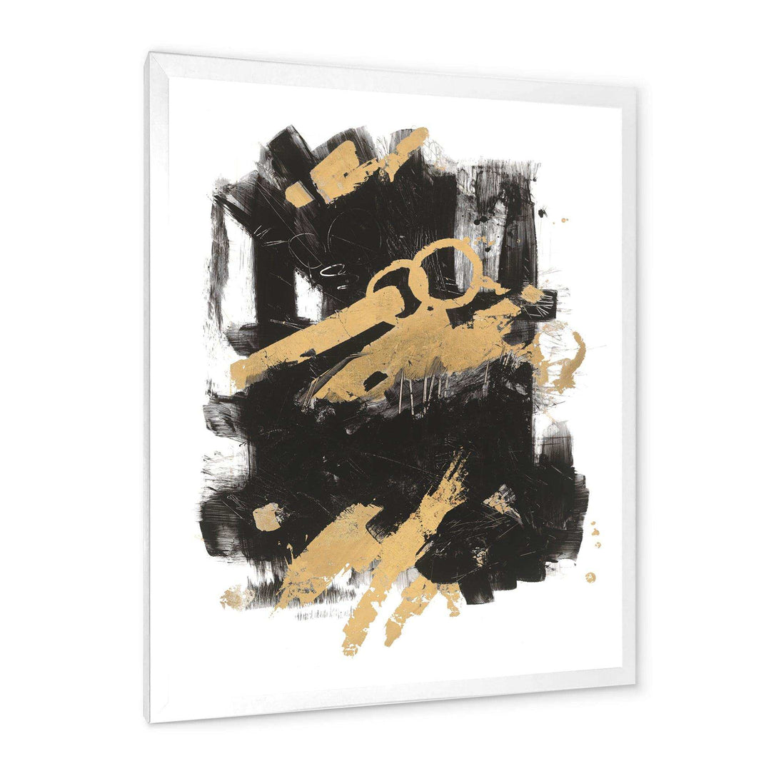Gold and Black drift I - Modern Canvas Wall Art