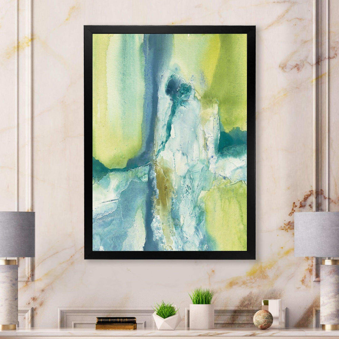 Yellow and Blue Splash - Modern Canvas Wall Art