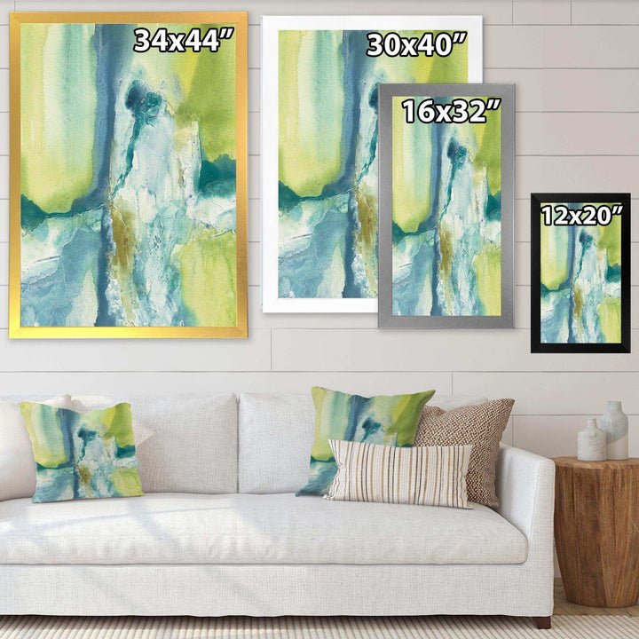 Yellow and Blue Splash - Modern Canvas Wall Art