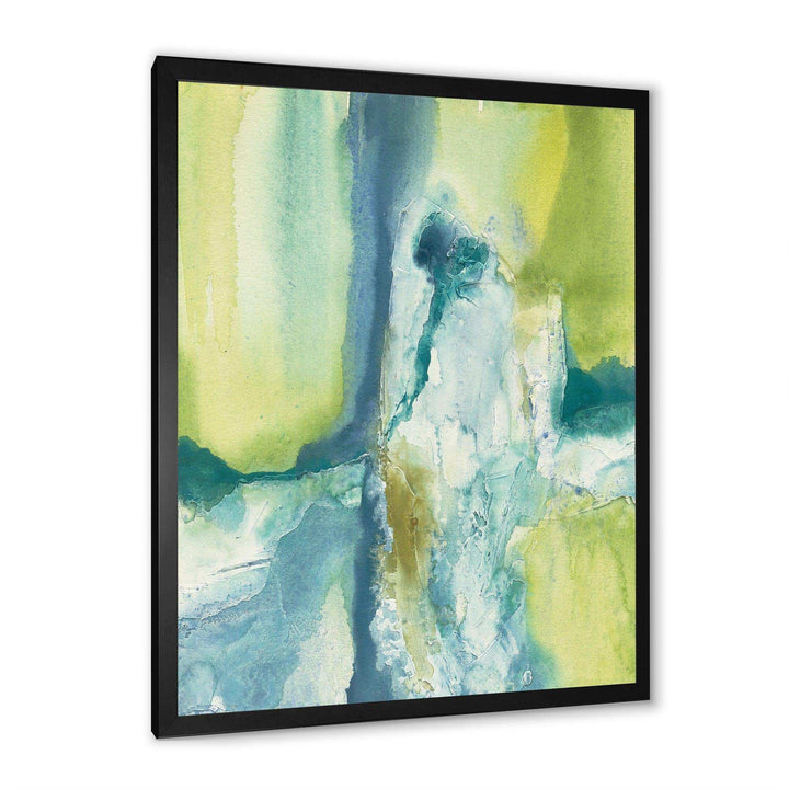 Yellow and Blue Splash - Modern Canvas Wall Art