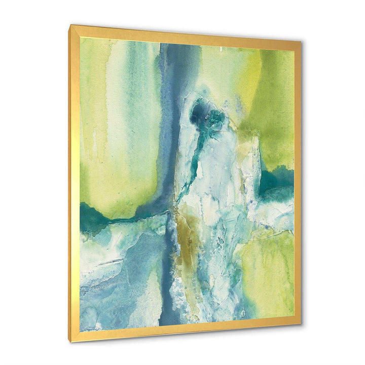Yellow and Blue Splash - Modern Canvas Wall Art