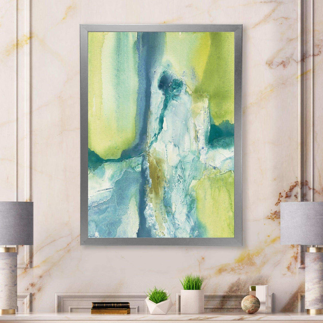 Yellow and Blue Splash - Modern Canvas Wall Art