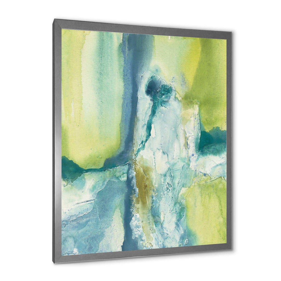 Yellow and Blue Splash - Modern Canvas Wall Art