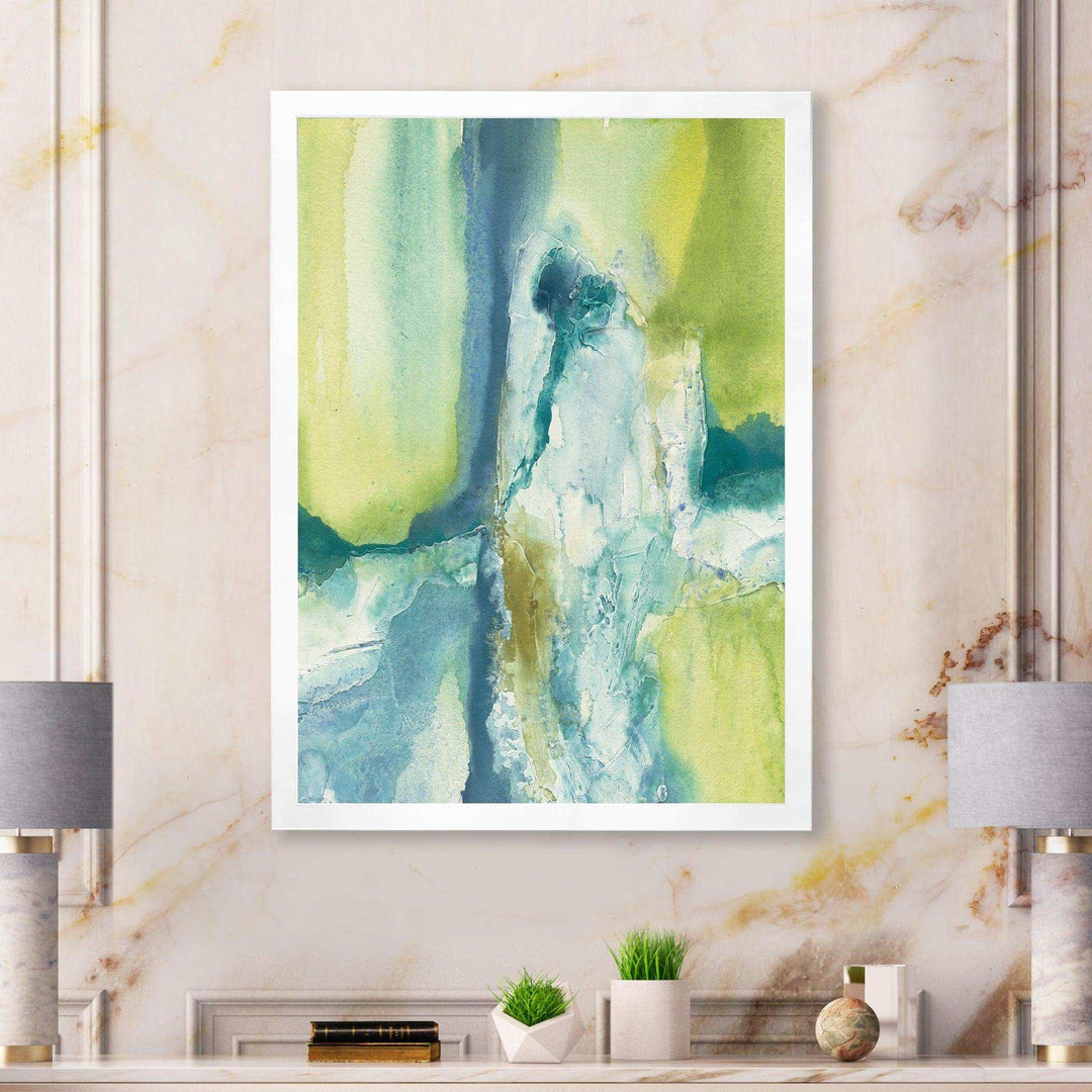 Yellow and Blue Splash - Modern Canvas Wall Art