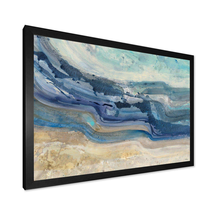 Coast Blue Sea Waves Watercolour - Nautical &amp; Coastal Canvas Wall Art