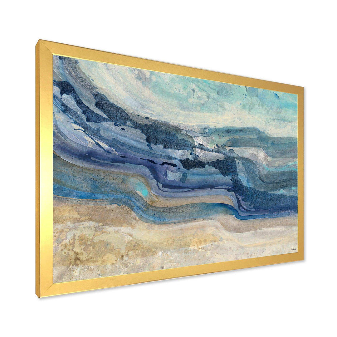 Coast Blue Sea Waves Watercolour - Nautical &amp; Coastal Canvas Wall Art
