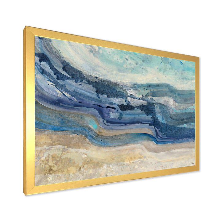 Coast Blue Sea Waves Watercolour - Nautical &amp; Coastal Canvas Wall Art