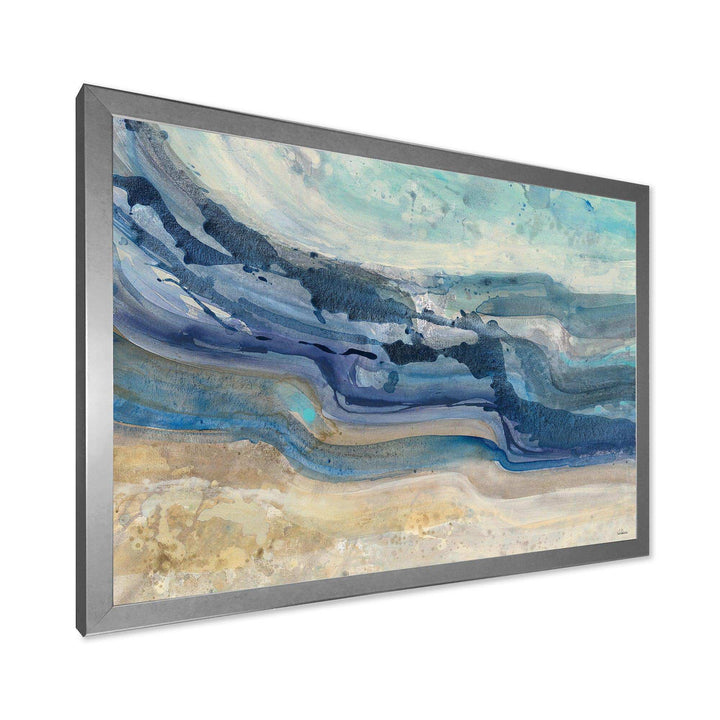 Coast Blue Sea Waves Watercolour - Nautical &amp; Coastal Canvas Wall Art