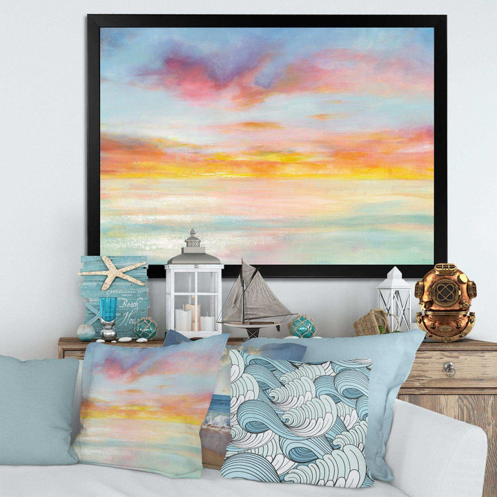 Pastel Pink And Blue Clouds - Nautical &amp; Coastal Wall Art Prints