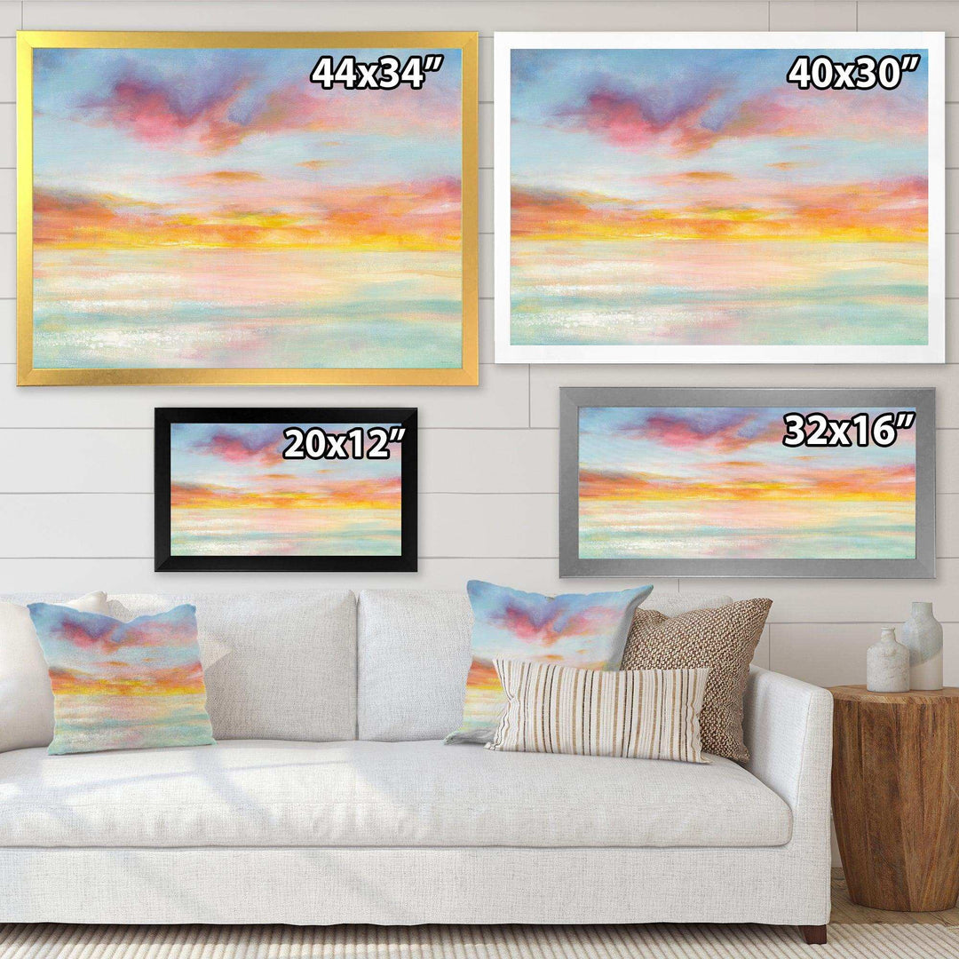 Pastel Pink And Blue Clouds - Nautical &amp; Coastal Wall Art Prints