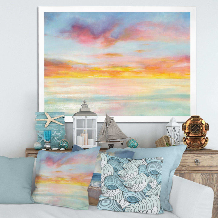 Pastel Pink And Blue Clouds - Nautical &amp; Coastal Wall Art Prints